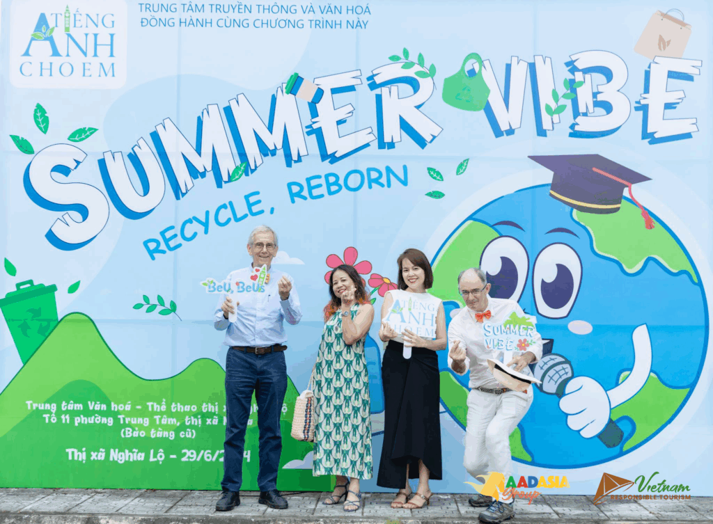 The Vietnam Responsible Tourism crew – under Aadasia Group – on the ground at Summer Vibe 2024, spreading meaningful summer vibes in Nghia Lo.